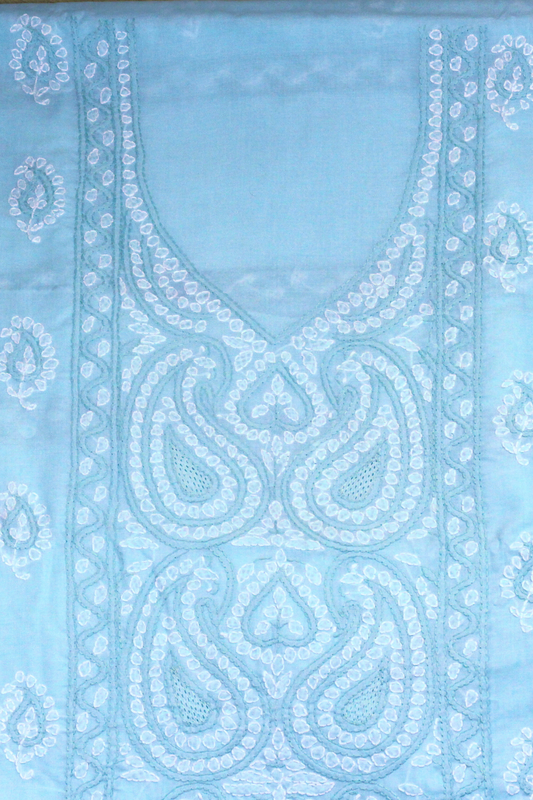 Cotton Chikankari Embroidered Suit Set