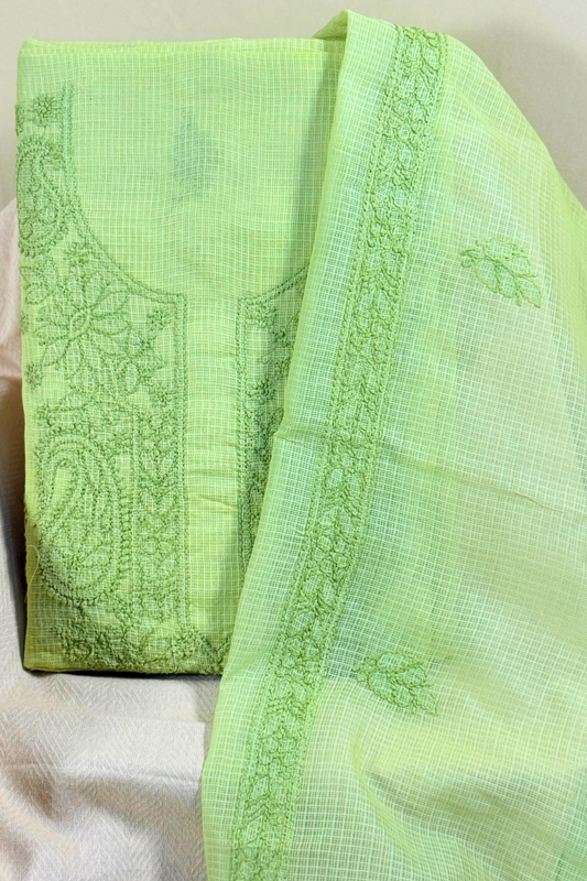 Chikankari Embroidered Kota Cotton Suit Set