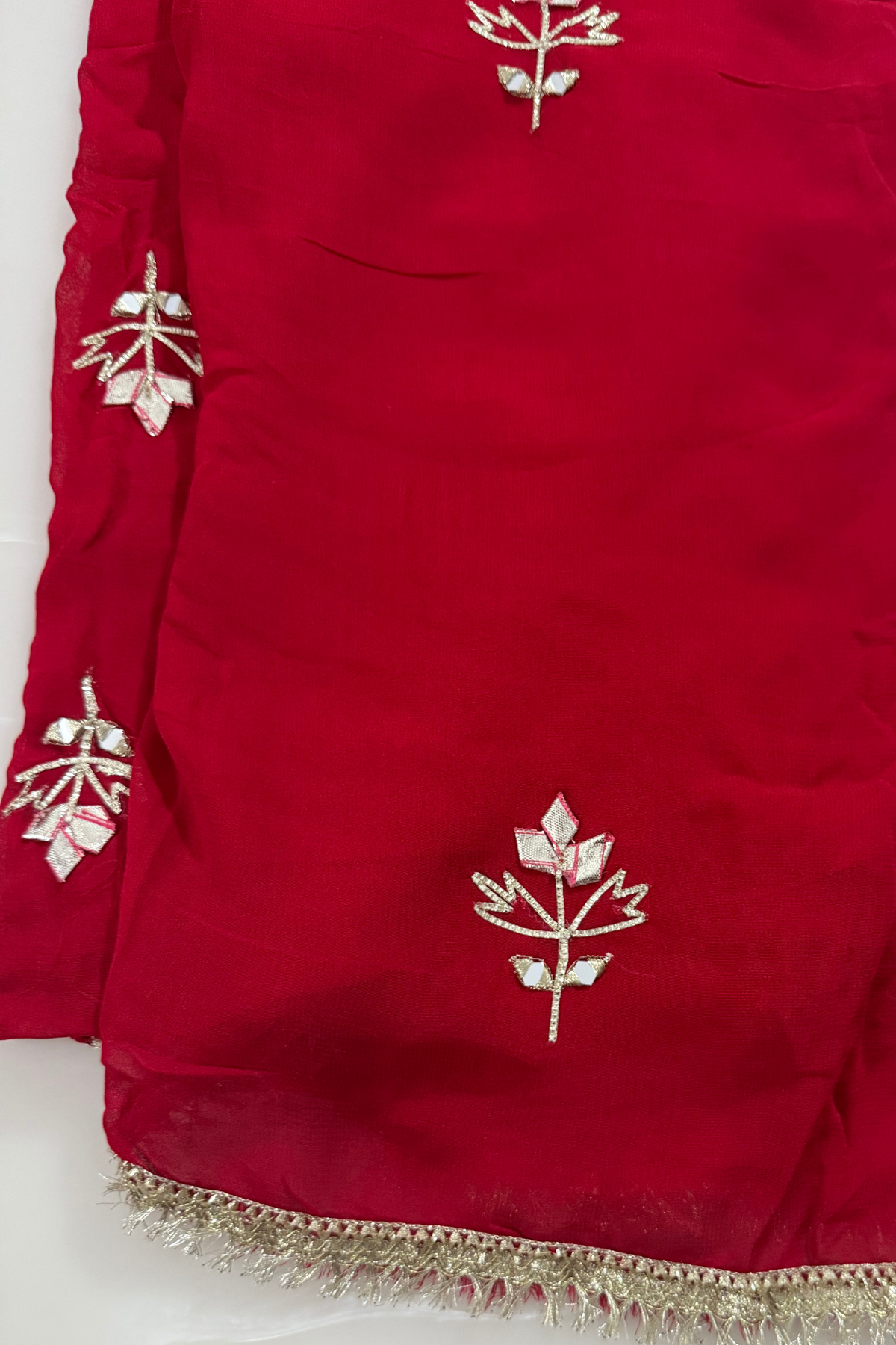 Red Georgette Gota Patti Suit Set