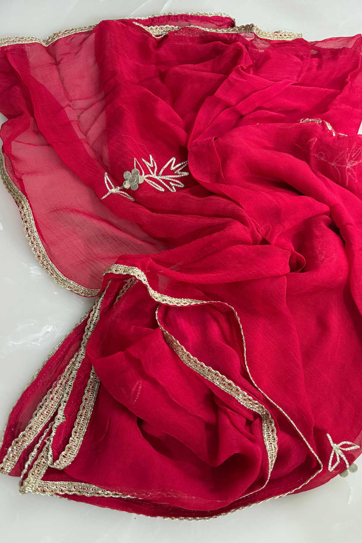 Red Georgette Gota Patti Suit Set