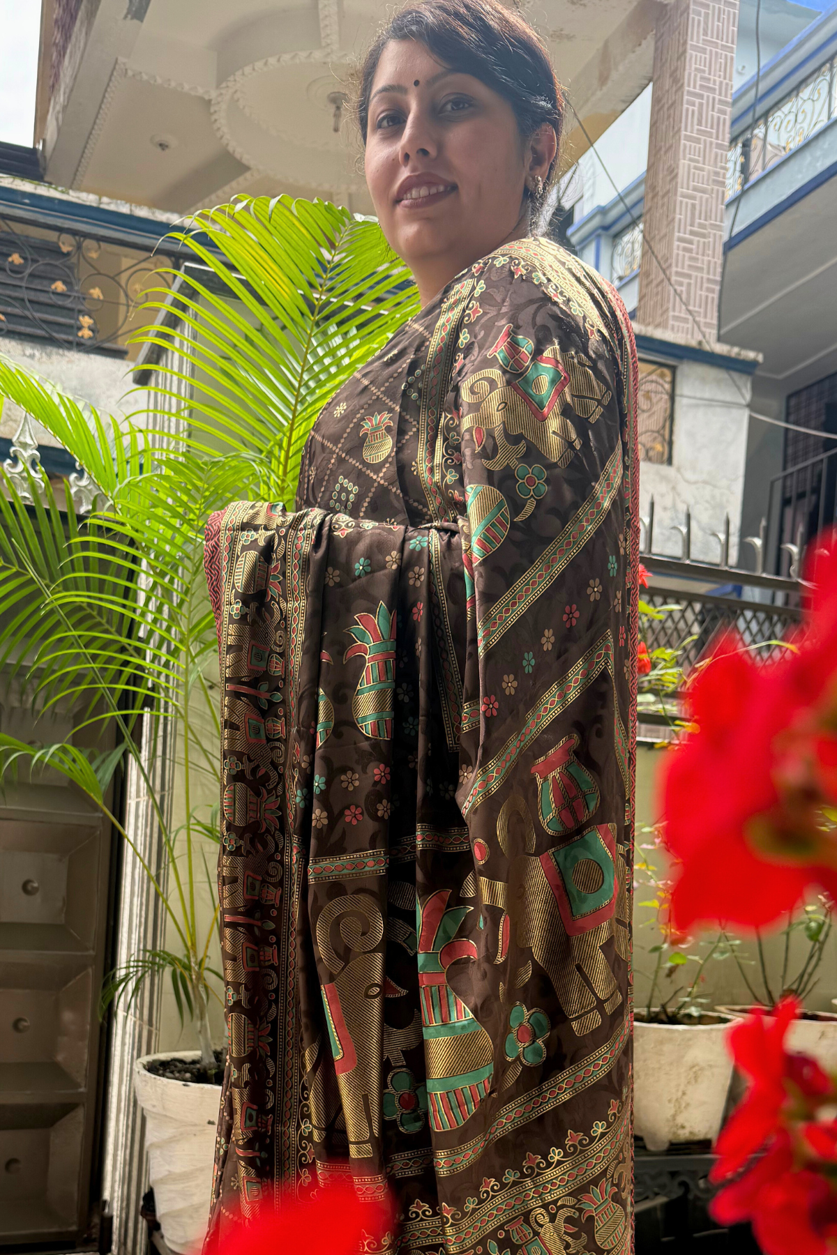Kalash Celebration Bamboo Silk Saree