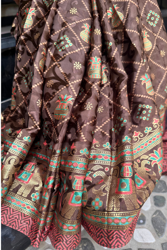 Kalash Celebration Bamboo Silk Saree