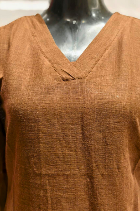 Brown Cotton Palazzo Set
