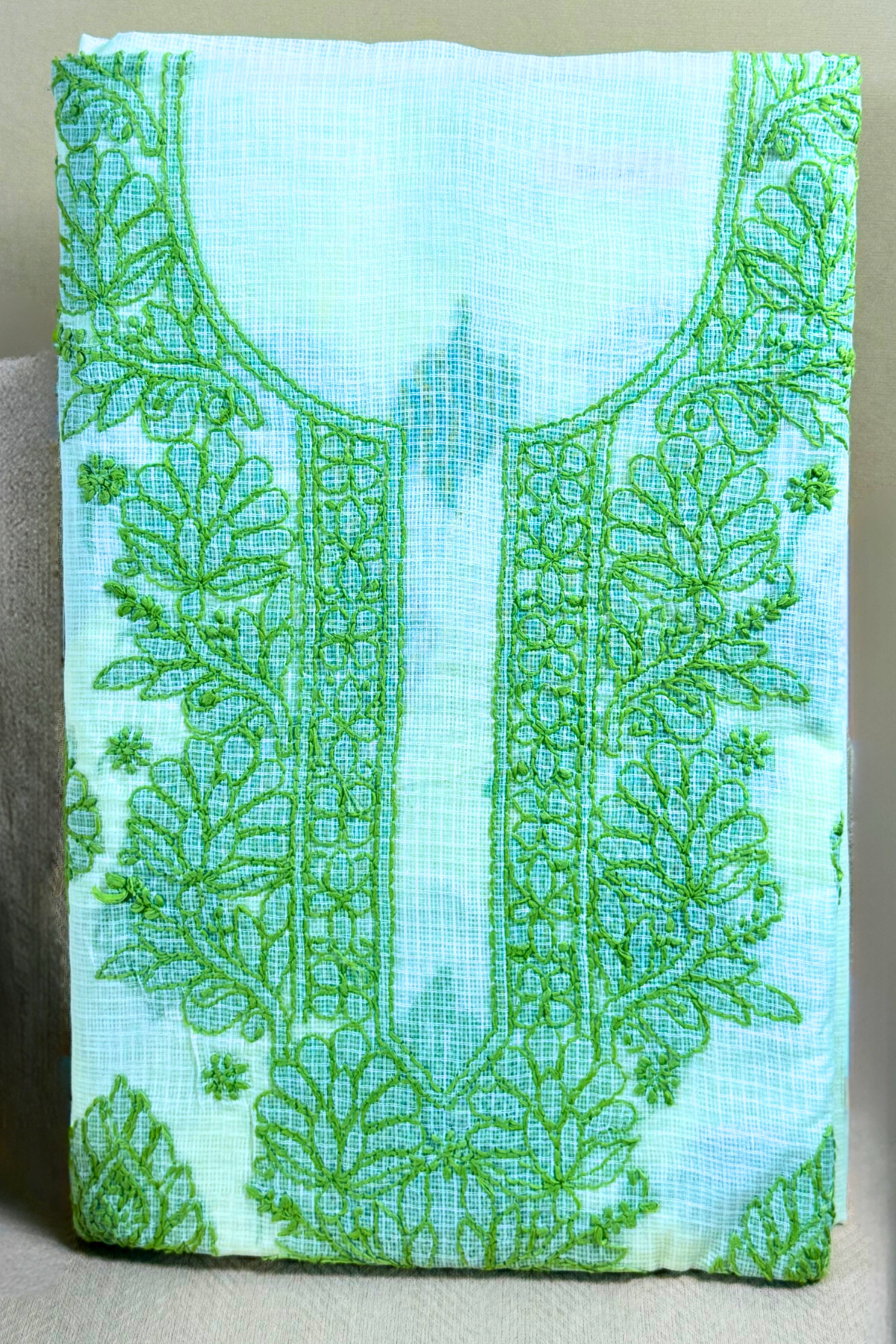 Chikankari Embroidered Kota Cotton Suit Set