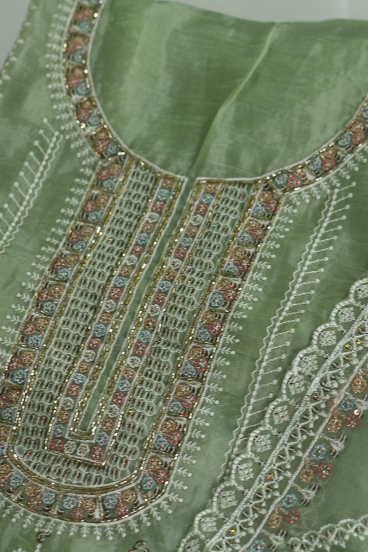 Green Glass Fabric Suit Set