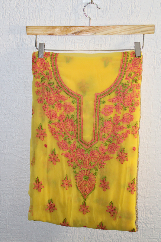 Georgette Chikan Embroidered Suit Set