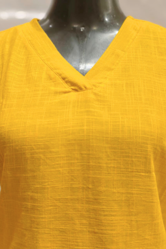 Yellow Cotton Palazzo Set