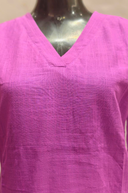 Purple Cotton Palazzo Set