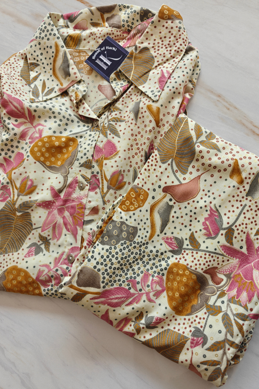 Floral Pink Botanical Print Cord Set