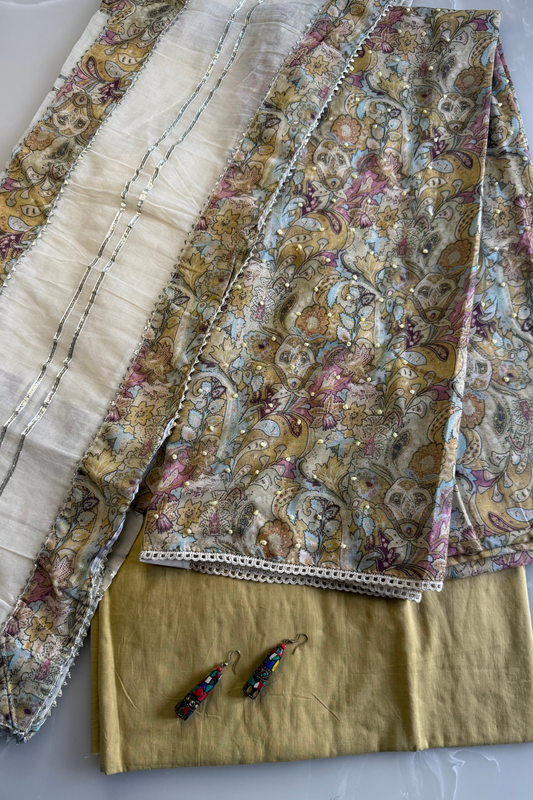 Vintage Floral Embroidered Suit Set