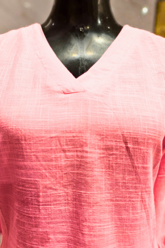 Pink Cotton Palazzo Set