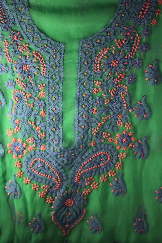 Georgette Chikan Embroidered Suit Set