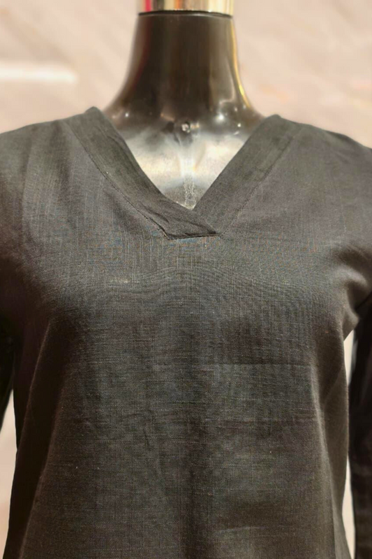 Black Cotton Palazzo Set