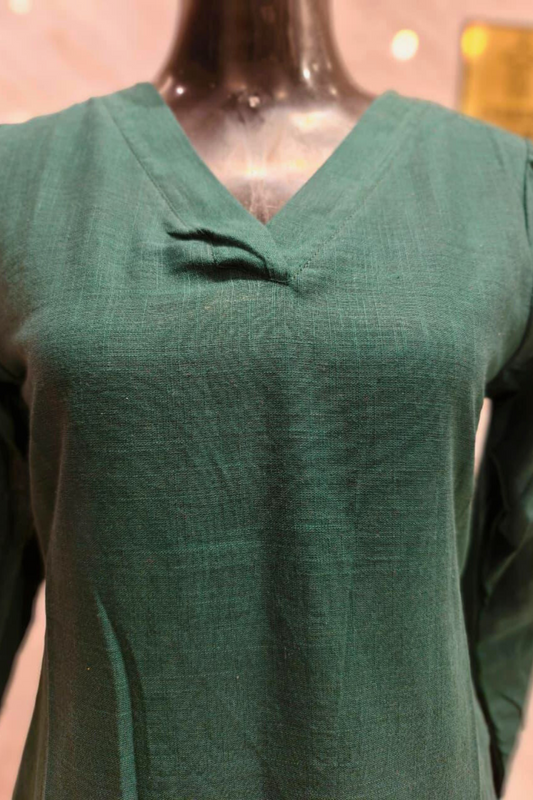 Forest Green Cotton Palazzo Set