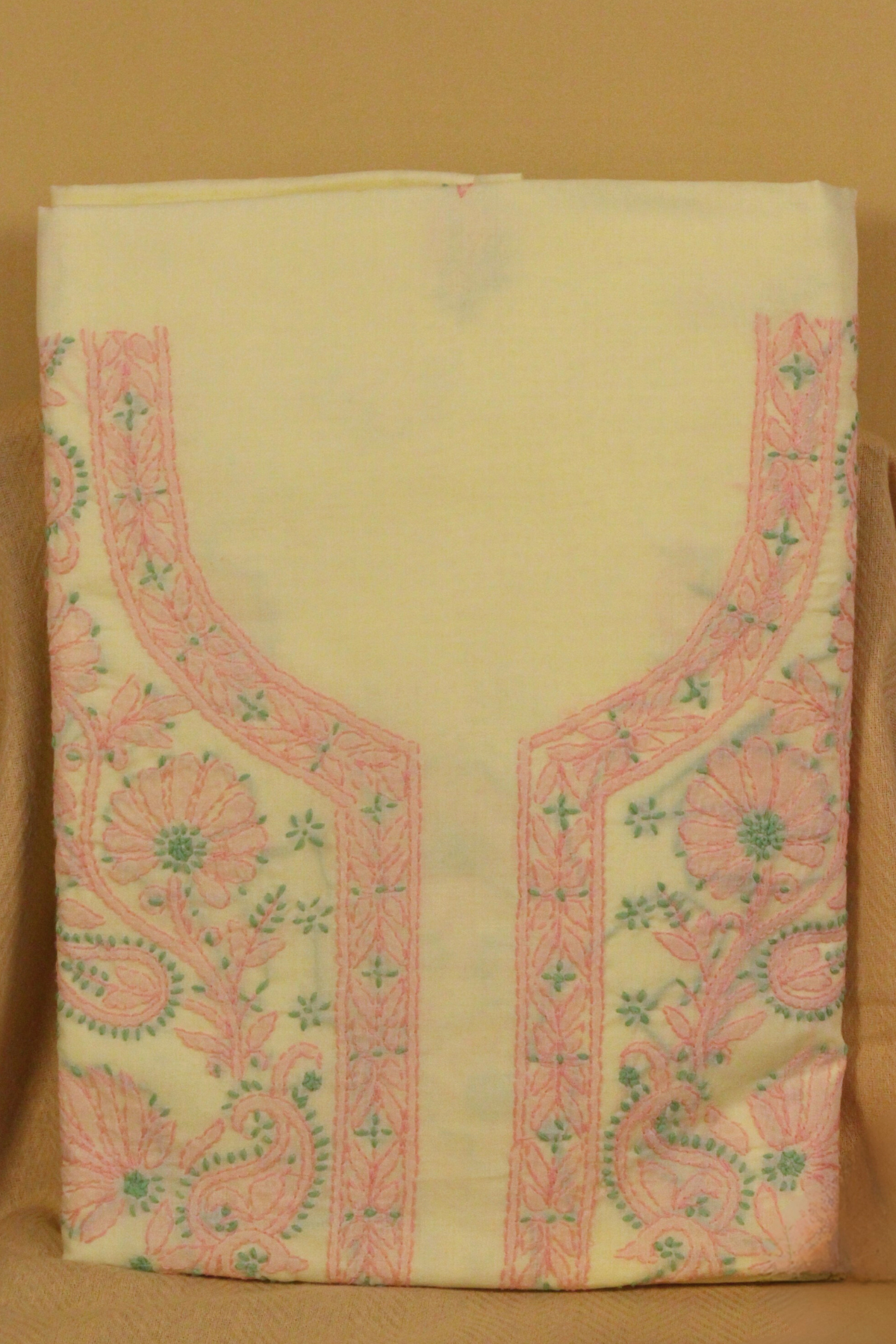 Chikankari Contrast Embroidered Suit Set