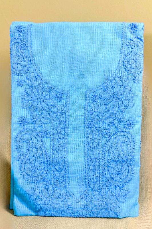Chikankari Embroidered Kota Cotton Suit Set