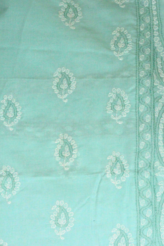 Cotton Chikankari Embroidered Suit Set
