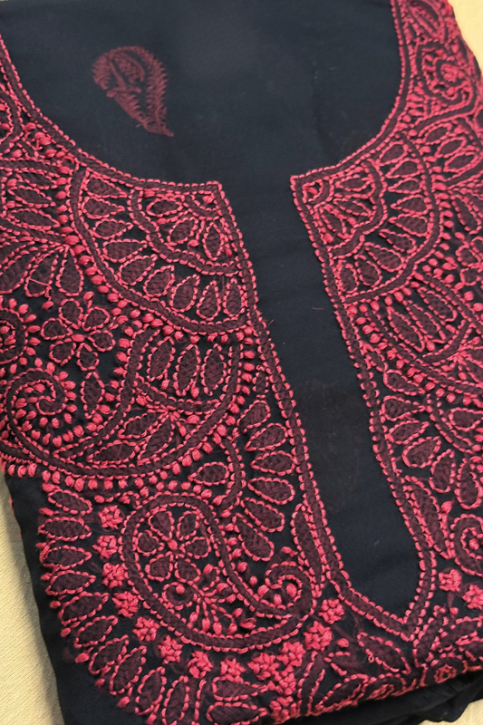 Georgette Same Thread Embroidered Suit Set