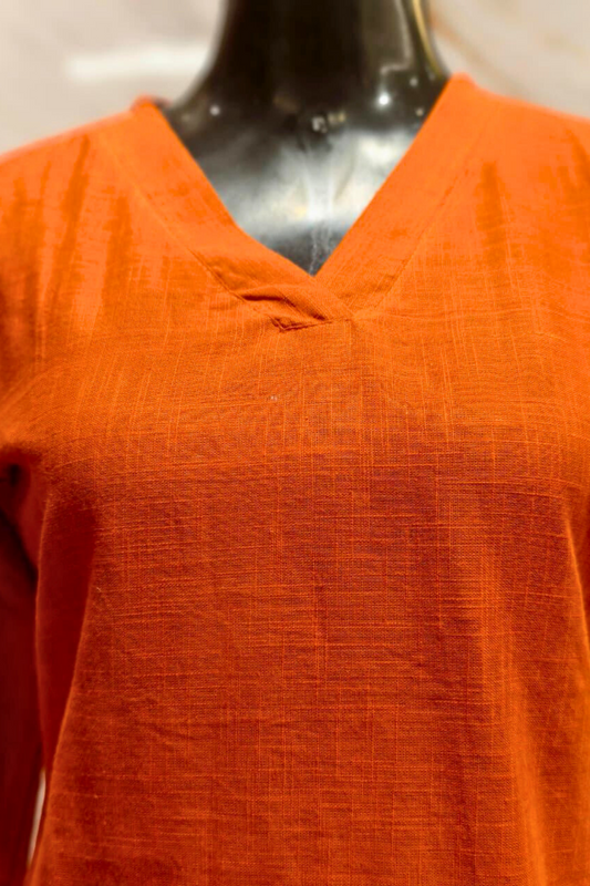 Rust Cotton Palazzo Set