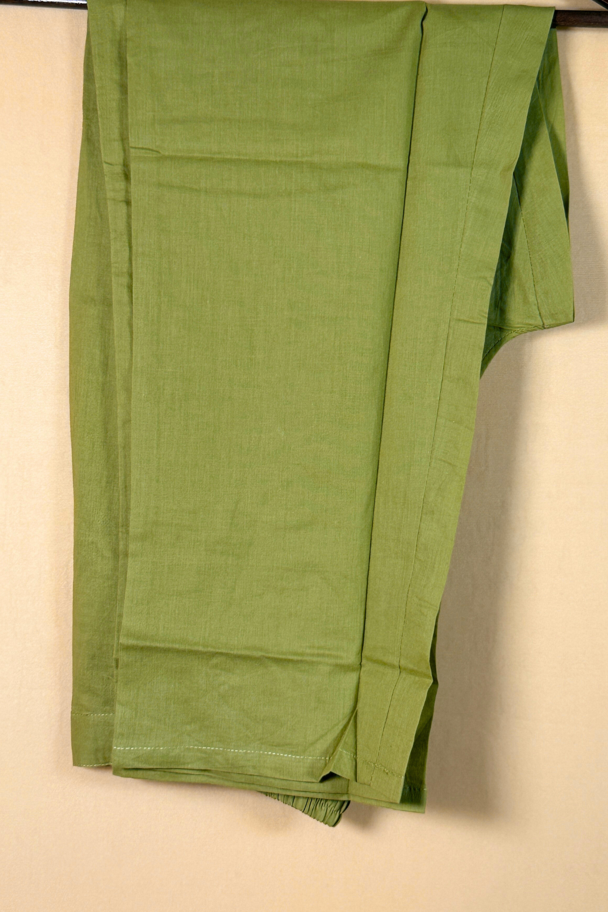 Cotton Suit Set with White Feather Print