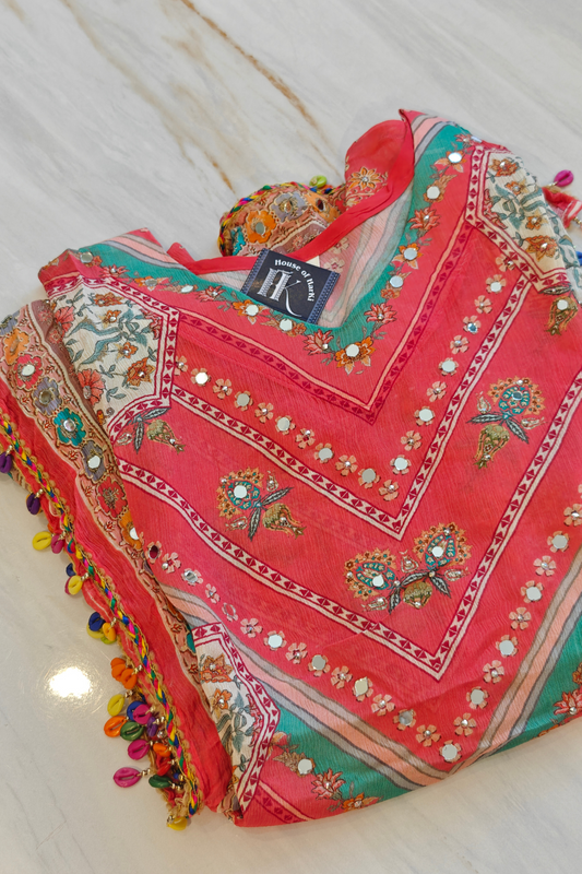 Red Paisley Kaftan Set