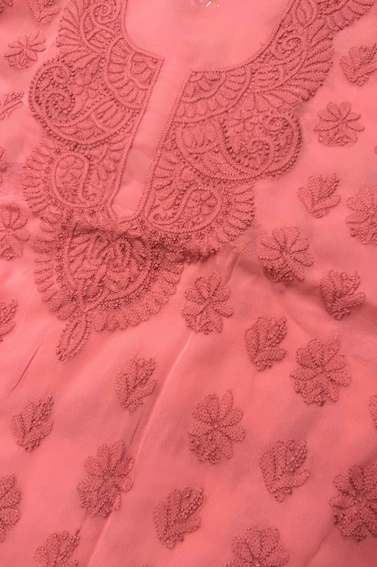 Georgette Same Thread Embroidered Suit Set