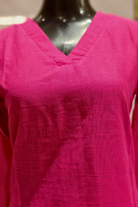 Magenta Cotton Palazzo Set