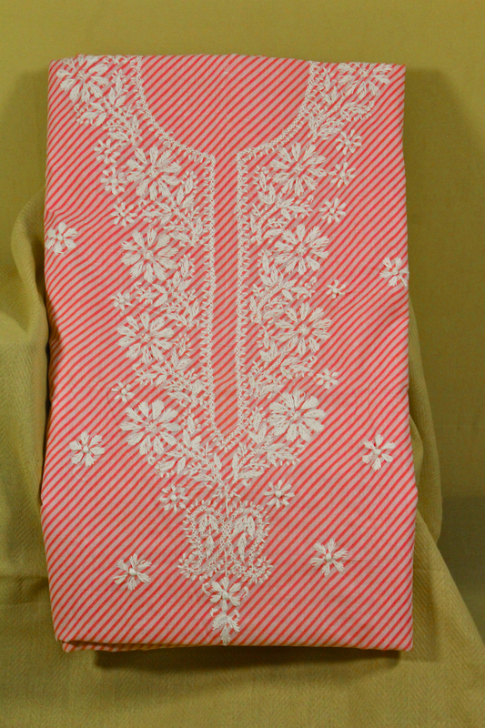 Cotton Chikankari Lehariya Suit Set