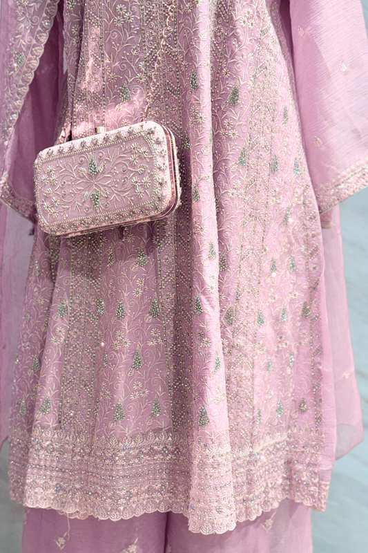 Pink Chiffon Suit Set