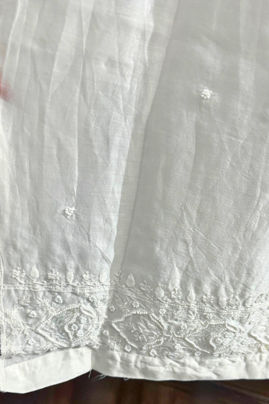 Semi-Stitched Muslin Coord Set with Embroidery