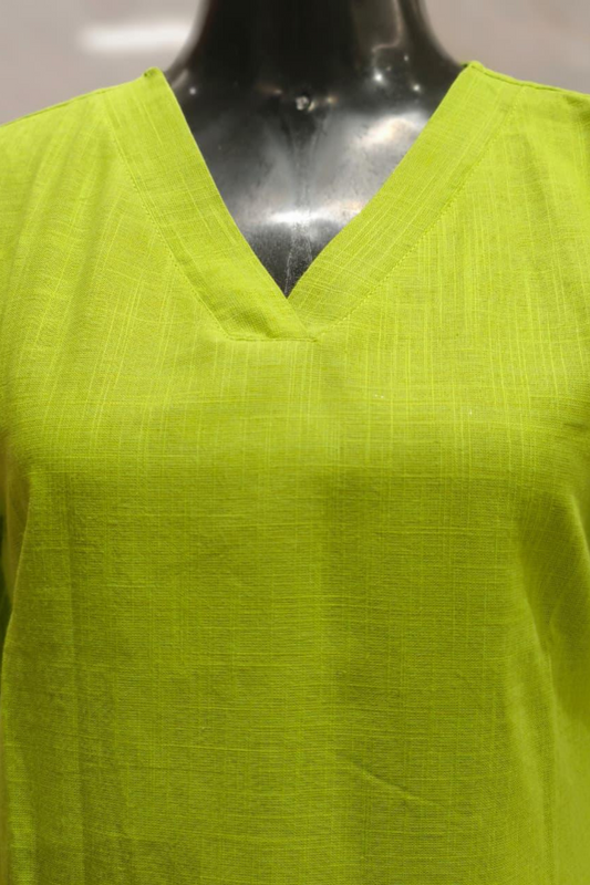 Green Cotton Palazzo Set