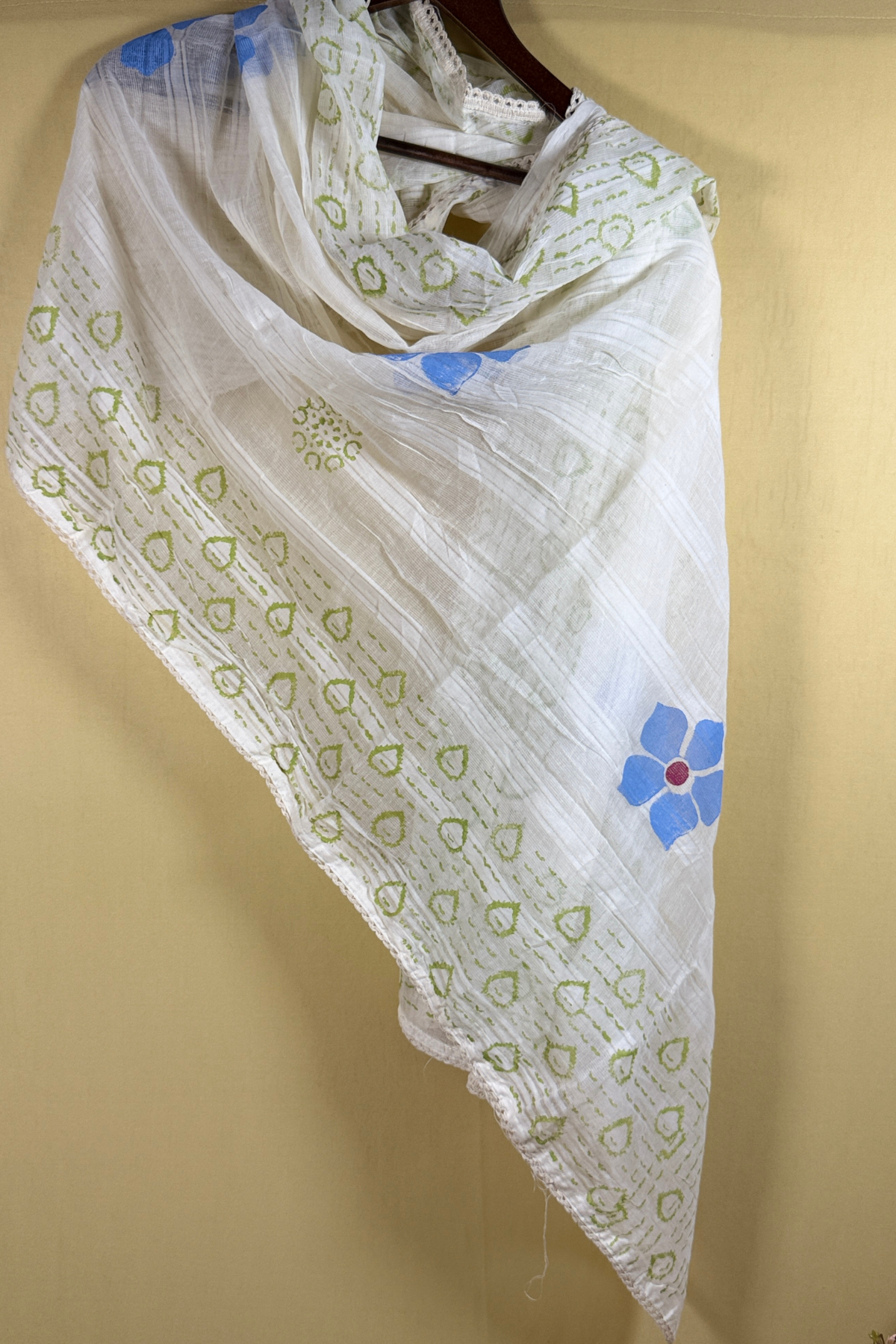 Cotton Anarkali with Hand-Painted Floral Design