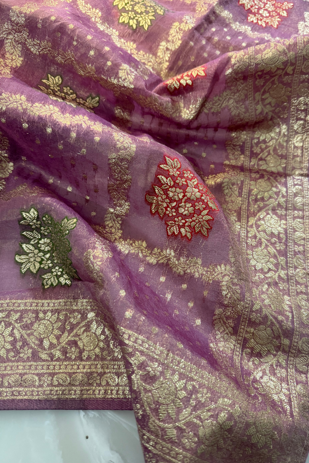 Purple Shimmer Silk Gota Patti Suit