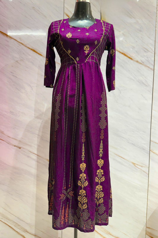 Midnight Botanical Cotton Kurti