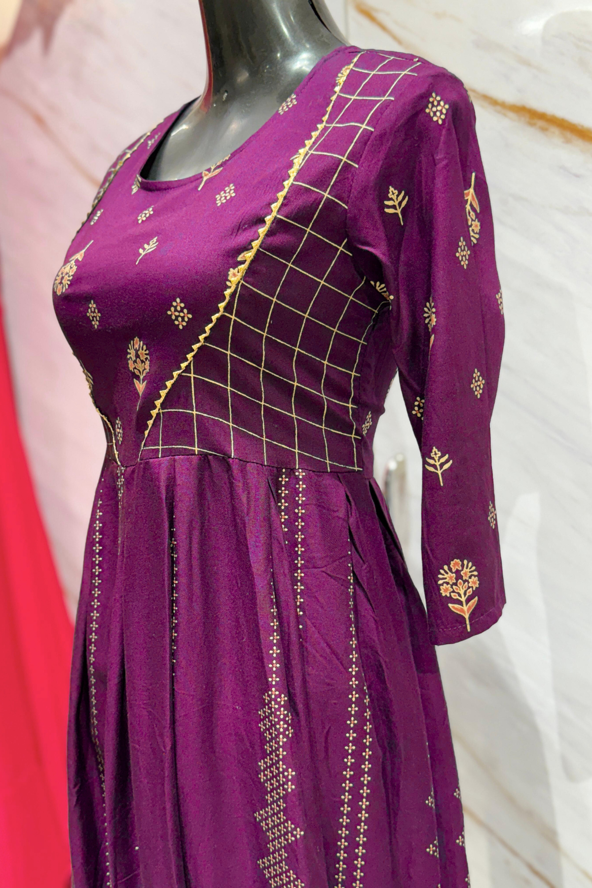Midnight Botanical Cotton Kurti