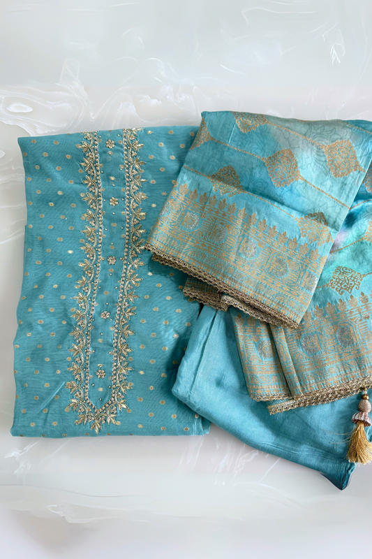 Chanderi Suit with Banarasi Dupatta