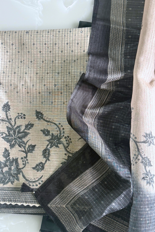 Beige & Green Suit Set