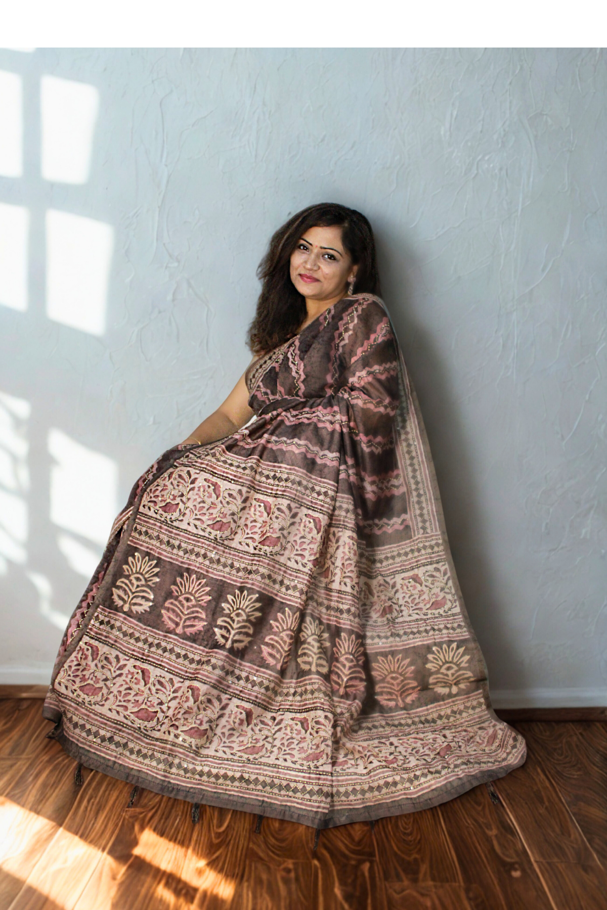 Dusky Cotton Bloom Saree
