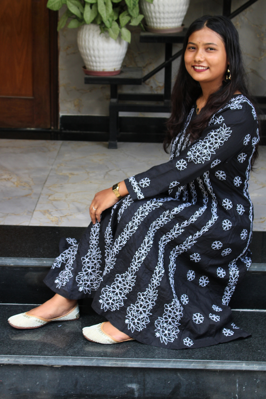 Chikankari Cotton Anarkali