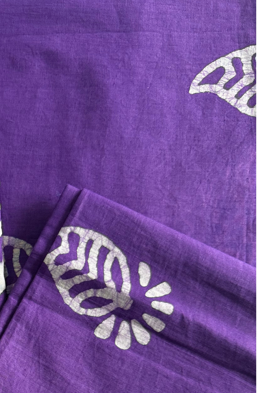 Purple Batik Cotton Suit Set