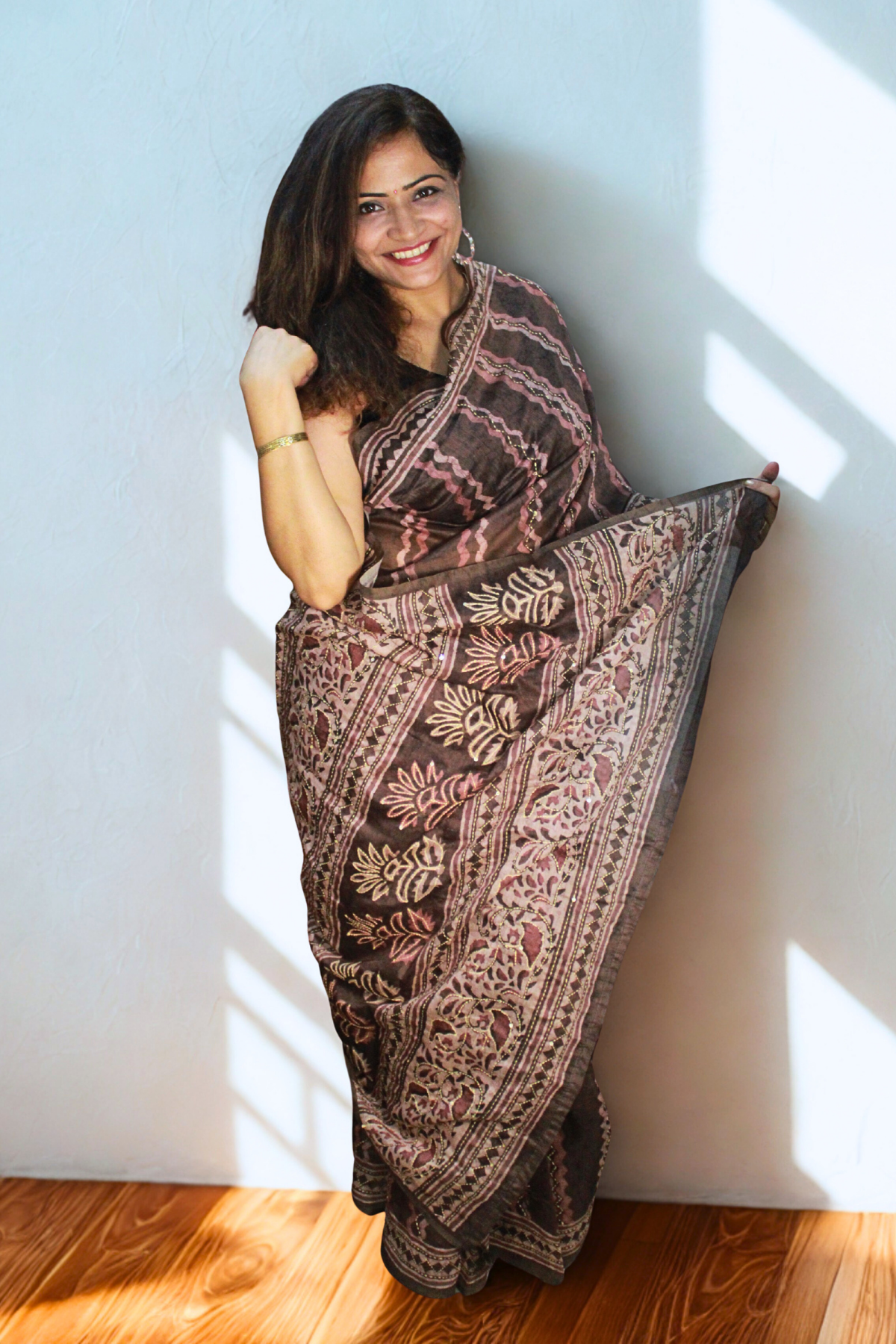 Dusky Cotton Bloom Saree