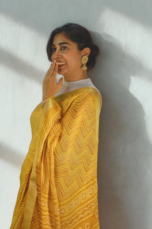 Leheriya Print Georgette Saree