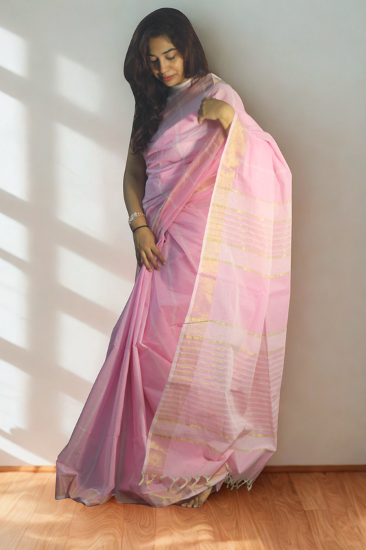 Pastel Cotton Handloom Saree