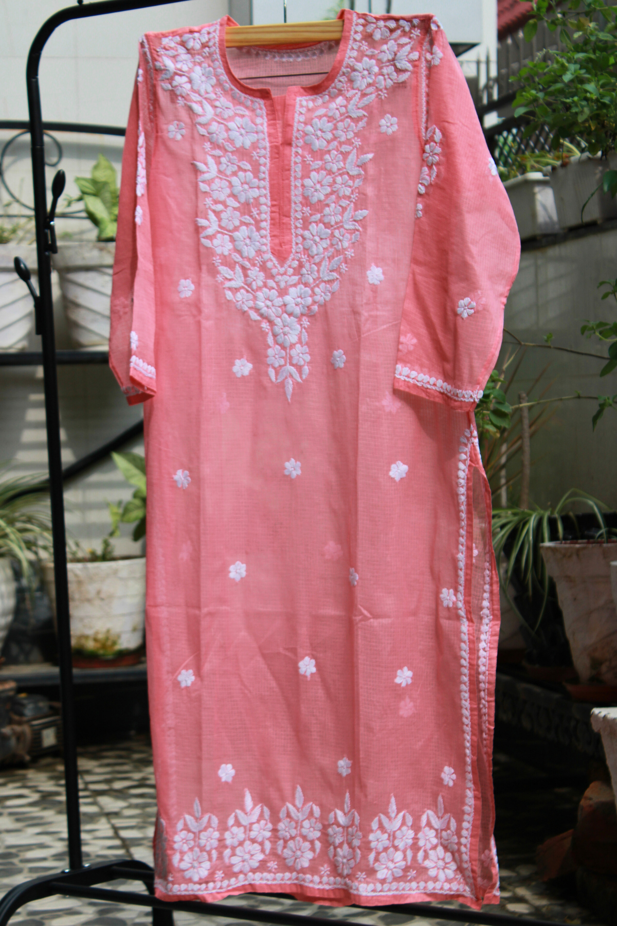 Pastel Kota-Check Long Kurti