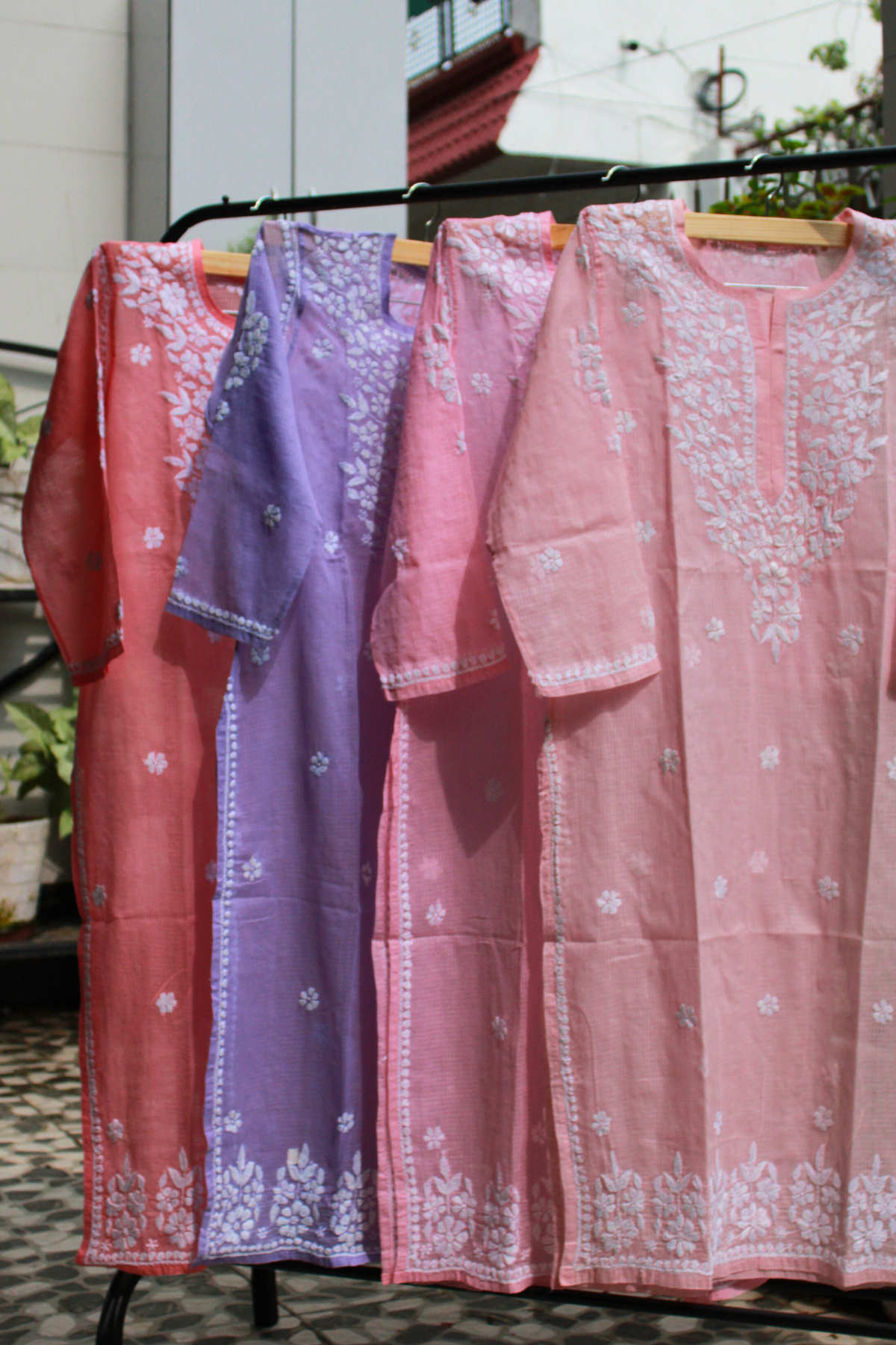 Pastel Kota-Check Long Kurti