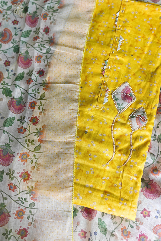 Yellow Patchwork Suit Set