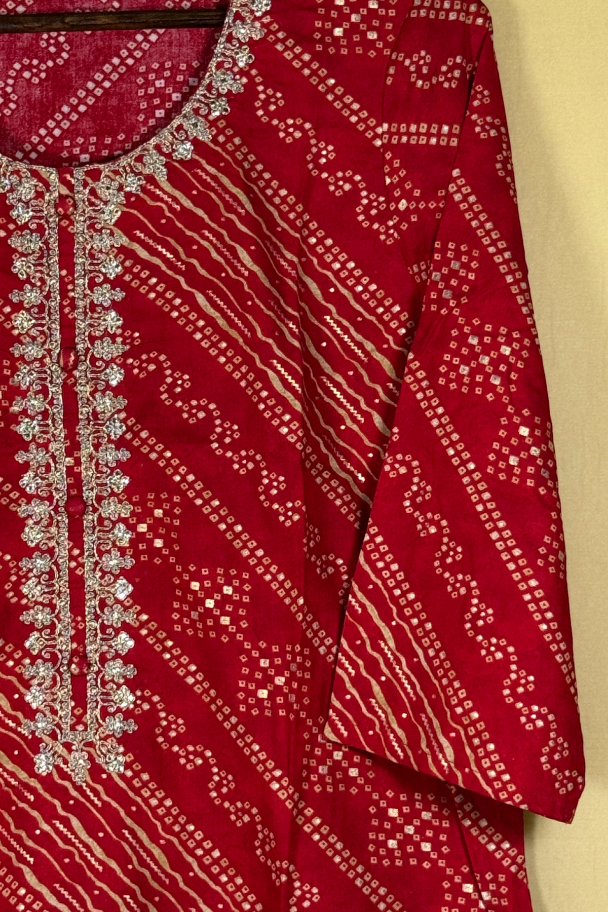 Red Bandhani Kurti