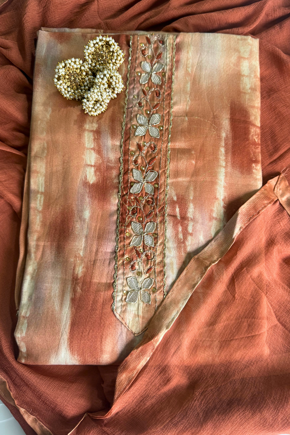 Printed Mul with Gota Work Suit Set