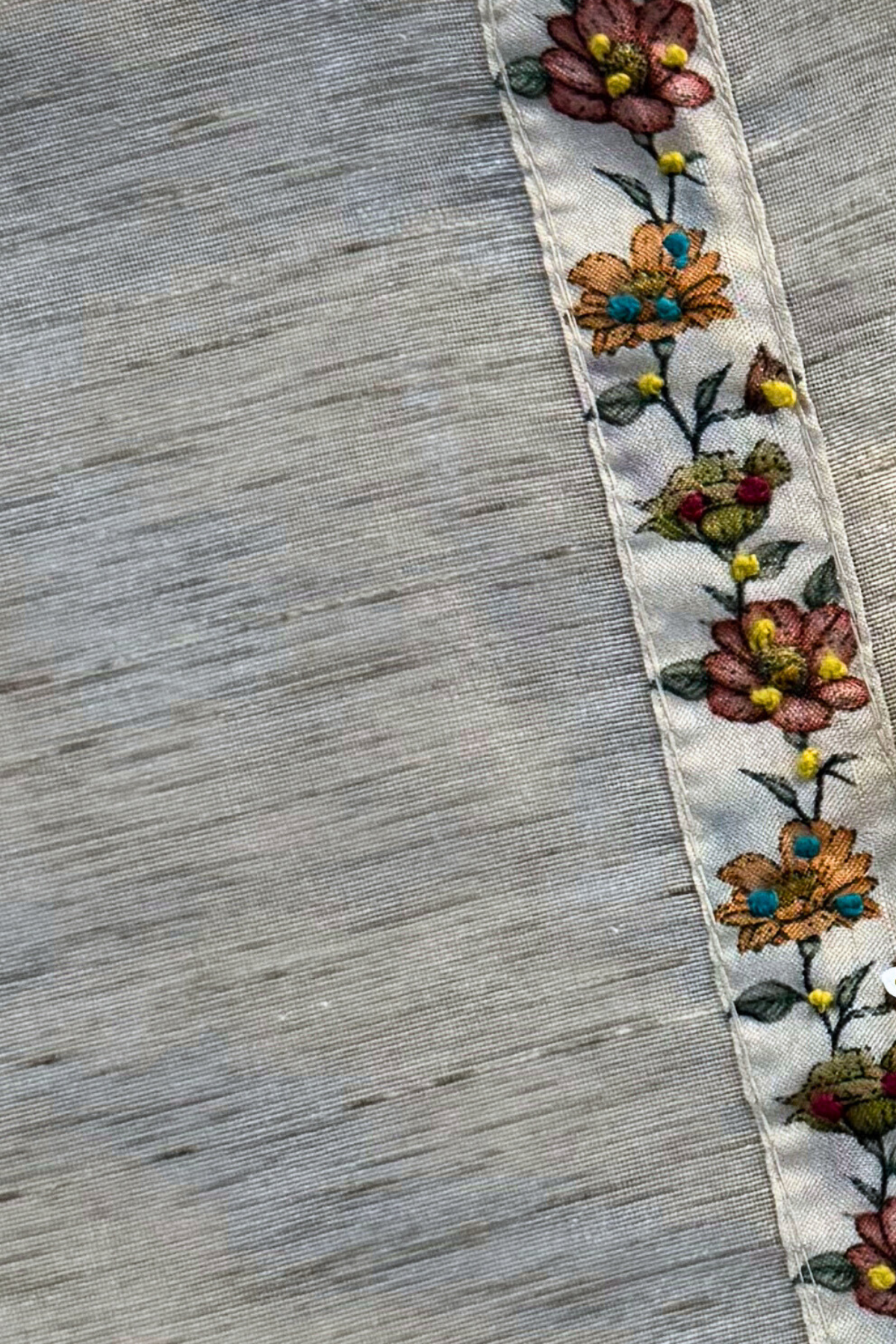 Tassar Chanderi Floral Dupatta Suit Set