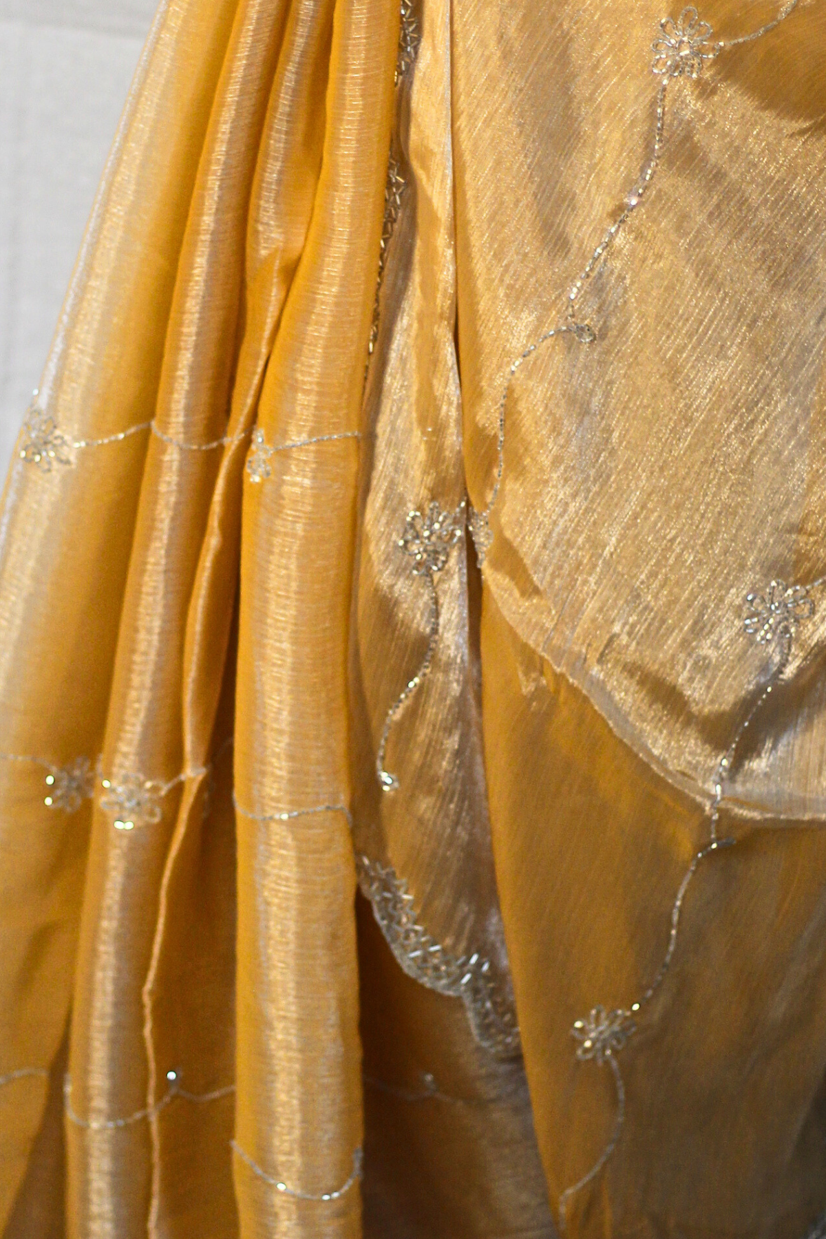 Golden Crush Tissue Saree